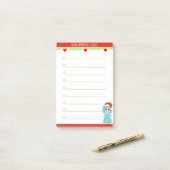 Kerstlied meisje Boodschappenlijst Post-it® Notes (Op bureau)