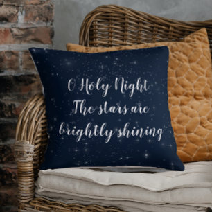 Kerstlied O Holy Night Blue Elegante vakantie Kussen