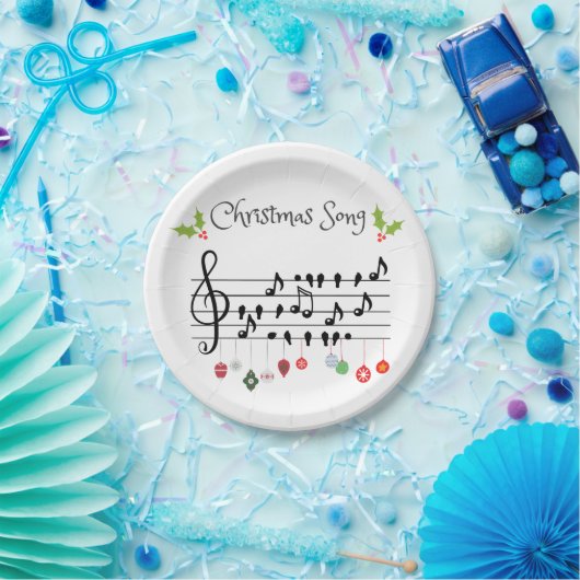 kerstlied papieren bordje (Feest)