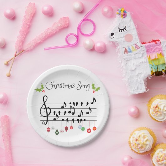 kerstlied papieren bordje (Feest)