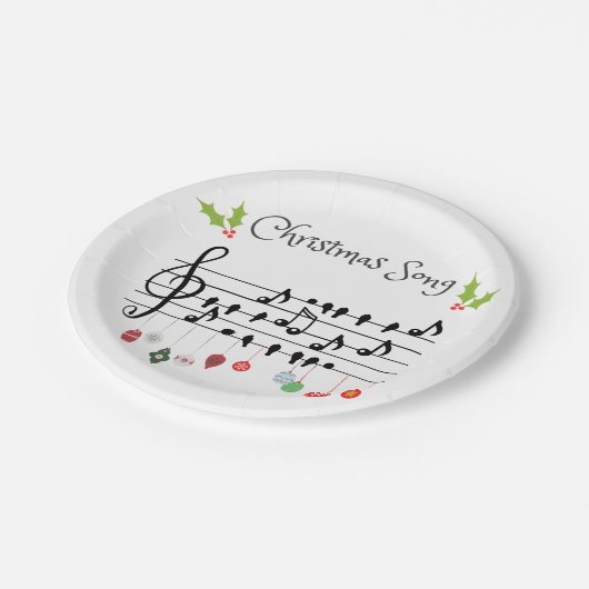 kerstlied papieren bordje (Gekanteld)