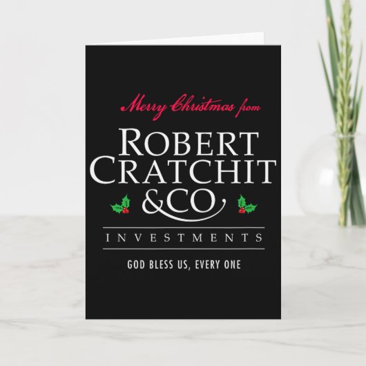 Kerstlied Robert Bob Cratchit Ebenezer Scroo Kaart (Voorkant)