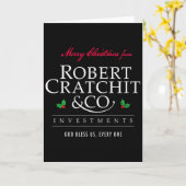 Kerstlied Robert Bob Cratchit Ebenezer Scroo Kaart (Gele Bloem)