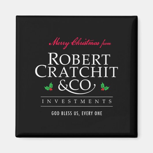 Kerstlied Robert Bob Cratchit Ebenezer Scroo Magneet (Voorkant)