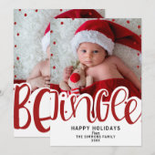 Kerstlied Rode Type Vakantie Kerstmis Foto Kaart (Voorkant / Achterkant)