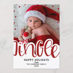 Kerstlied Rode Type Vakantie Kerstmis Foto Kaart