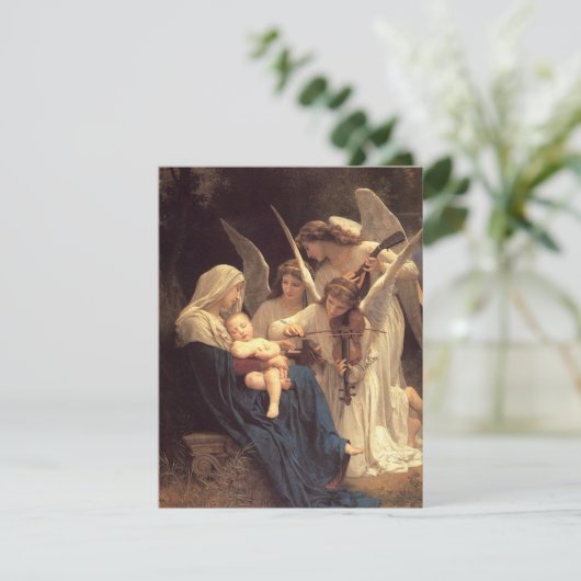 Kerstlied van de engelen Baby Jezus Feestdagenkaart (Staand voorkant)