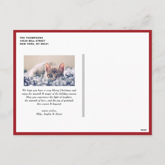 Kerstlied 'Vreugde voor de Wereld' Rood Feestdagenkaart (Achterkant)