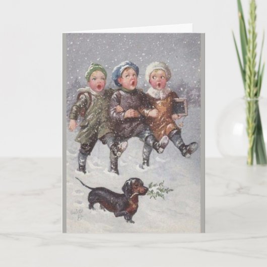 Kerstlied zingen, kaart (Voorkant)