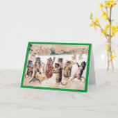 Kerstlied Zingen, Louis Wain Kaart (Gele Bloem)