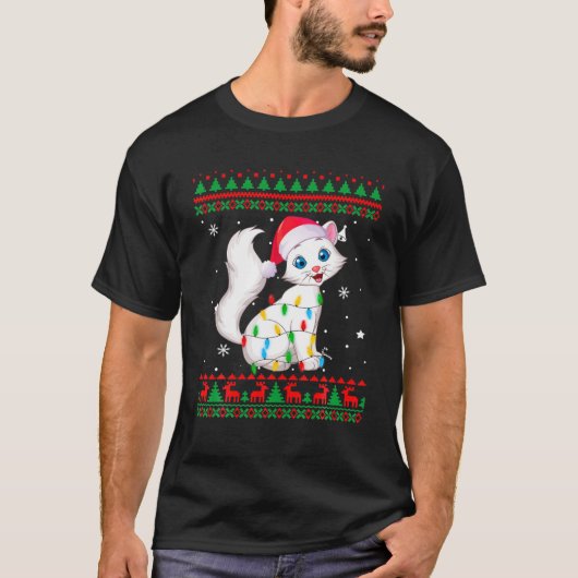 Kerstlieden met lucifers van smakelijke kerij Kat  T-shirt (Voorkant)