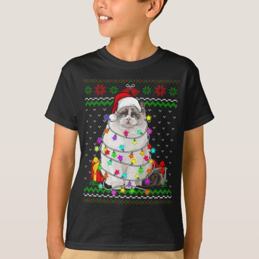 Kerstlieden met lucifers van smakelijke kerij Kat T-shirt (Voorkant)