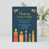 Kerstliederen bij kaarslicht kaarsen kunst kaart (Staand voorkant)