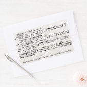 KERSTLIEDEREN CHARLES DICKENS MANUSCRIPT RECHTHOEKIGE STICKER (Envelop)