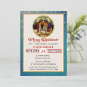 Kerstliederen-dienst van de Christelijke Kerk Feestdagenkaart (Staand voorkant)