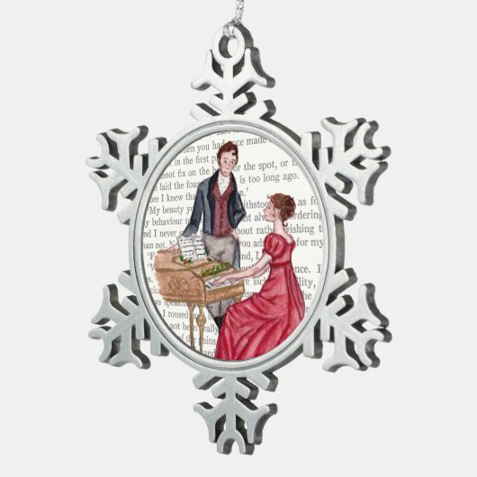 Kerstliederen in Pemberley Tin Sneeuwvlok Ornament (Rechts)