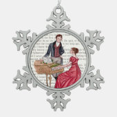 Kerstliederen in Pemberley Tin Sneeuwvlok Ornament (Voorkant)