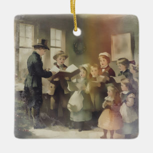 Kerstliederen van lang geleden keramisch ornament
