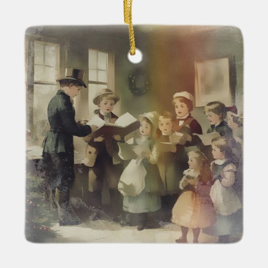 Kerstliederen van lang geleden keramisch ornament (Voorkant)