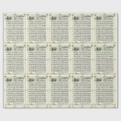 Kerstliederen, Vintage Bladmuziek Cadeaupapier (Vlak)