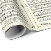 Kerstliederen, Vintage Bladmuziek Cadeaupapier (Rol Hoek)