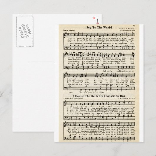 Kerstliederen: Vreugde aan de Wereld Feestdagenkaart (Voorkant / Achterkant)