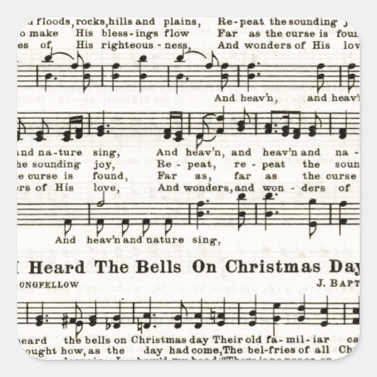 Kerstliederen: Vreugde aan de Wereld Vierkante Sticker (Voorkant)