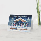 Kerstliederen zingend sneeuwmannenkoor Grappig Feestdagen Kaart (Voorkant)