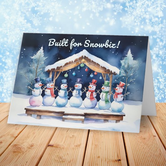 Kerstliederen zingend sneeuwmannenkoor Grappig Feestdagen Kaart