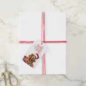 Kerstliedje de hele weg Ierse Setter hond Kerstmis Cadeaulabel (Met Touw)