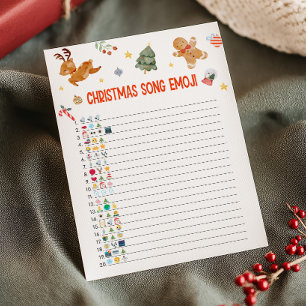 Kerstliedje Emoji Spel Feestdagenkaart