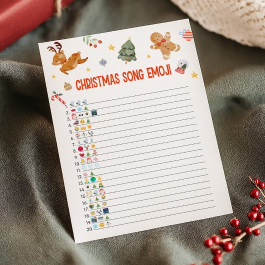 Kerstliedje Emoji Spel Feestdagenkaart