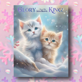 Kerstliedje Kittens Schattig Dier Christelijk Feestdagenkaart