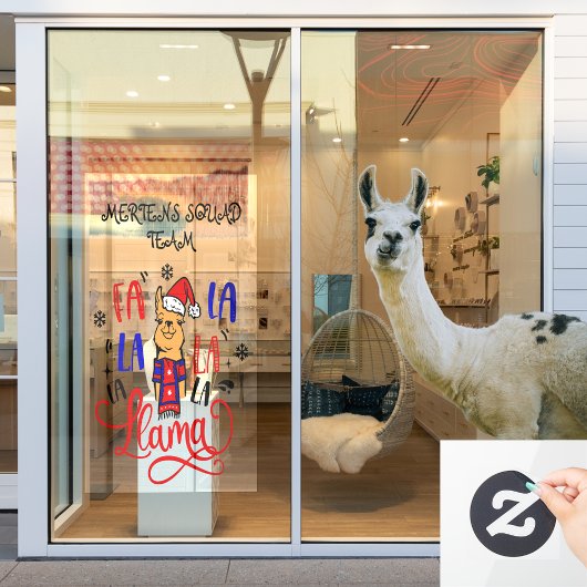 kerstliedje Llama Home Storefront Name Vinyl LG Raamsticker