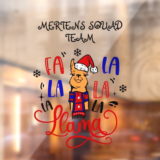 kerstliedje Llama Home Storefront Name Vinyl LG Raamsticker (Vel 2)