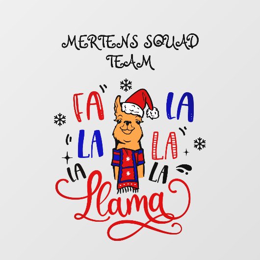 kerstliedje Llama Home Storefront Name Vinyl LG Raamsticker (Vel)