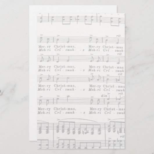 kerstliedjes briefpapier (Voorkant / Achterkant)
