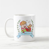 Kerstliedjes Jongen en Rendier Vrolijke Mok (Links)
