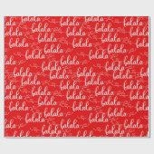 Kerstliedjes Rood FaLaLaLaLa Cadeaupapier (Vlak)
