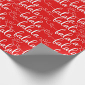 Kerstliedjes Rood FaLaLaLaLa Cadeaupapier (Hoek)