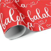 Kerstliedjes Rood FaLaLaLaLa Cadeaupapier (Rol Hoek)