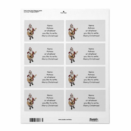 kerstliedjes spelen op zijn gitaar etiket (Full Sheet)