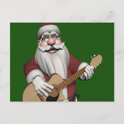 kerstliedjes spelen op zijn gitaar feestdagenkaart (Voorkant)