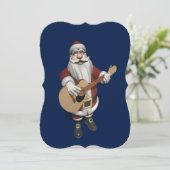 kerstliedjes spelen op zijn gitaar feestdagenkaart (Staand voorkant)