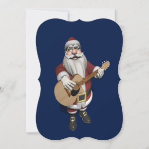 kerstliedjes spelen op zijn gitaar feestdagenkaart