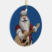kerstliedjes spelen op zijn gitaar keramisch ornament (Rechts)