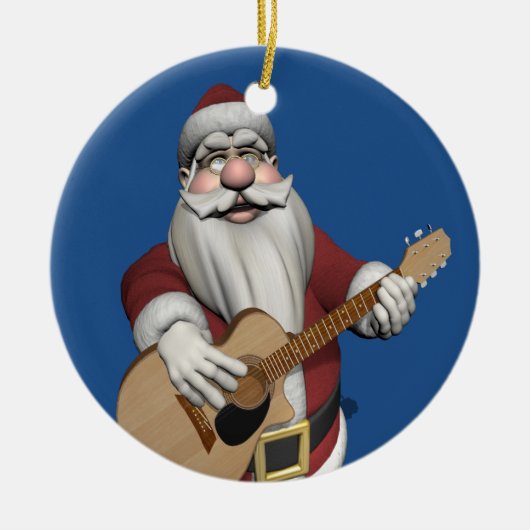 kerstliedjes spelen op zijn gitaar keramisch ornament (Voorkant)