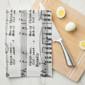 kerstliedjes theedoek (Quarter Fold)