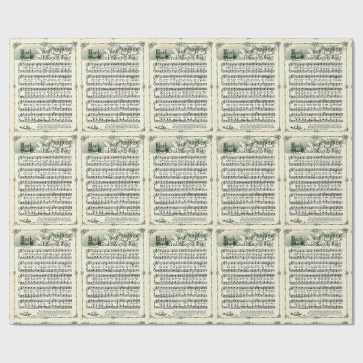 kerstliedjes, vel muziek cadeaupapier (Vlak)