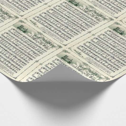 kerstliedjes, vel muziek cadeaupapier (Hoek)